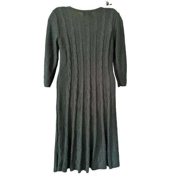Nine West L Cable Knit Crew Neck Fit & Flare Cable Knit Sweater Dress Christmas - Picture 4 of 15